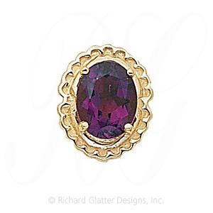 GS384 AMY - 14 Karat Gold Amethyst Slide 